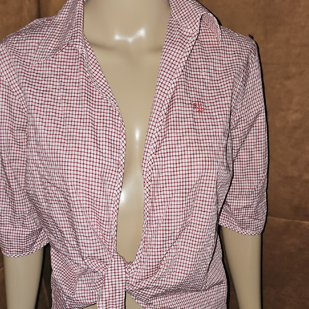 Ralph Lauren Double RL Red and White Checkered Shirt